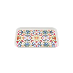 Custom Printed Melamine Café Serving Tray, 12 Inch Everyday Use