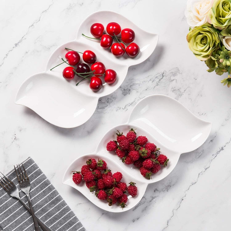 Custom 13 Inch Sustainable Serving Platter Stylish and Unique Three Grid Design for Weddings and Hotel Events