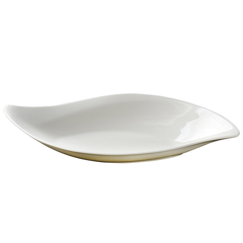 Factory Wholesale Eco-Friendly Melamine Dinnerware Heat Resistant Unbreakable White Irregular Restaurant Dish