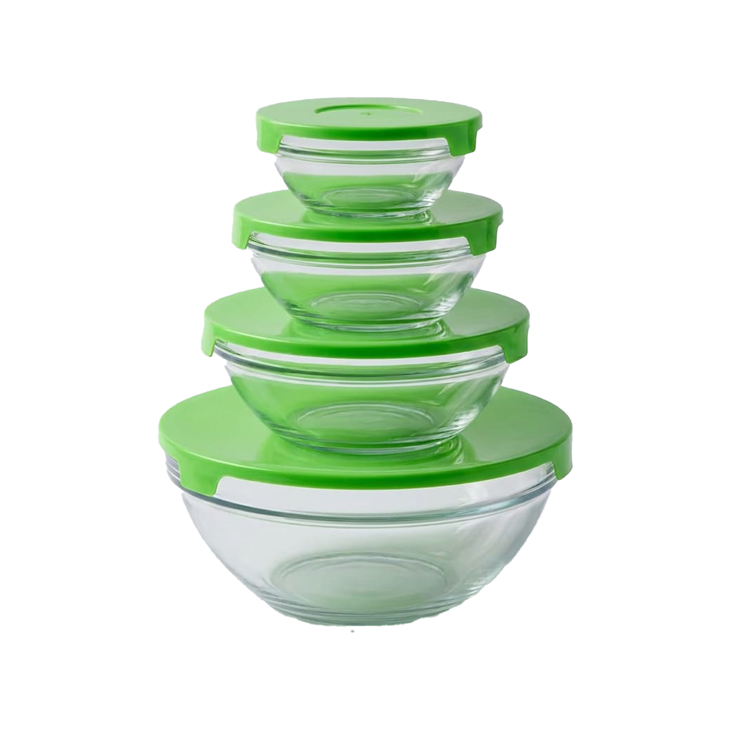 High Quality Classic Glass Salad Bowl Set Eco-Friendly 5-Piece Set with Custom Colors for Camping Direct Factory Supply