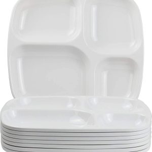 Customized Size Modern Plastic Sustainable Polished Unbreakable Melamine Dishes Trays Eco-Friendly White Dinner Plates