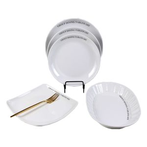 Melamine Lunch Tray Rectangle 8 Grid Factory Custom Logo A5 Plastic Tray Melamine Dinner Plates for Household Restaurant
