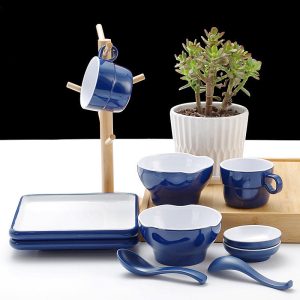 15 oz Reusable Melamine Plastic Cups Unbreakable & Stackable Dishwasher Safe with Different Colors for Tea & Saucers
