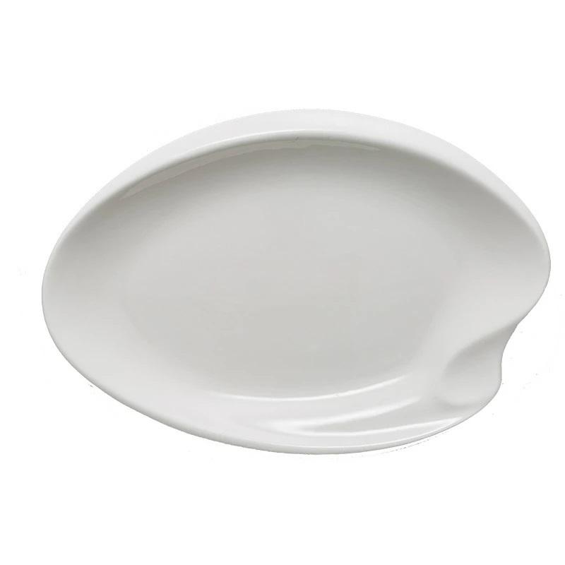 Hot Sale Nordic Style Creative Two-Tone Color Disposable Dinnerware Sets Sustainable Oval Shape Melamine Plates