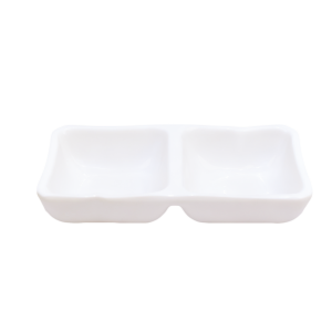 5 Inch Dual Compartment Melamine Sauce Dish for Dipping & Condiment Service